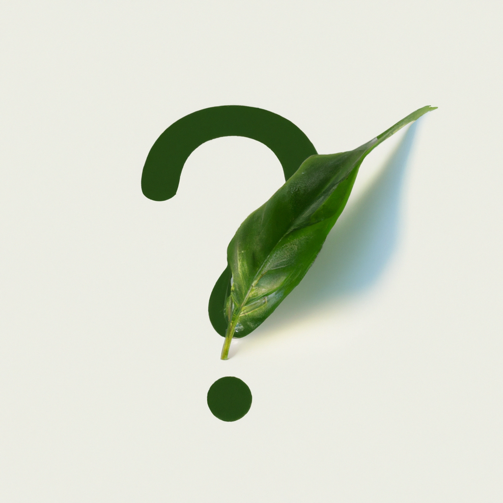 Question mark with green leaf illustration