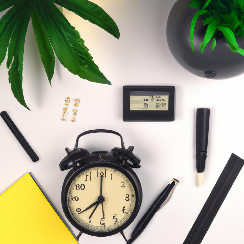 Minimal workspace with timer for a calm pre-meeting reset in soft natural light